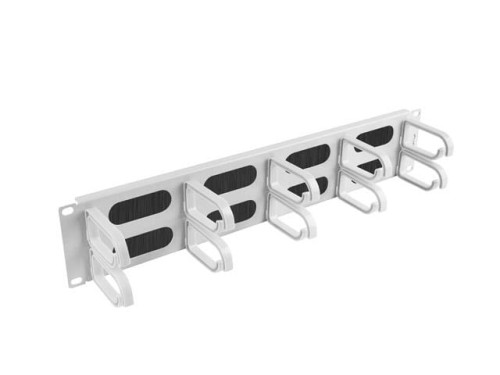 Organizer kabli Lanberg AK-1204-S 19" 2U z 5 uchwytami panel szczotkowany - typ B szary - 694393