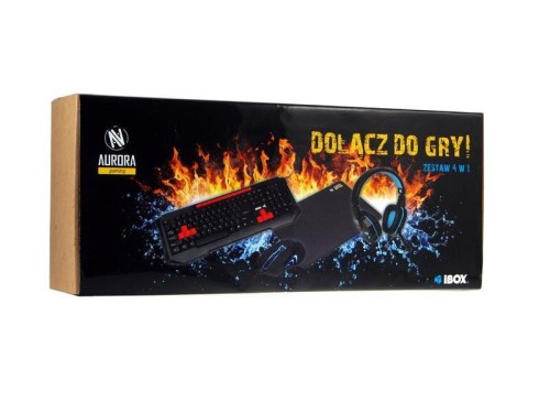 Zestaw klawiatura + mysz + słuchawki + podkładka iBOX Aurora Gaming Set 2 - 984802
