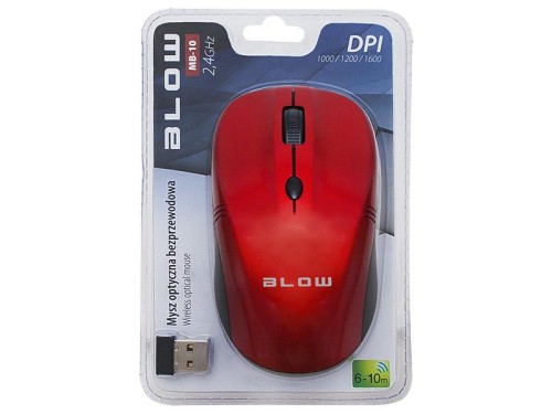 Mysz BLOW Mb-10 84-003# (optyczna; 1600 DPI; kolor czerwony - 391057