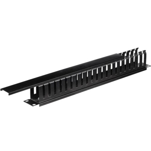 Organizator kabli 19''/1U - czarny z pokrywą Netrack - 1399876
