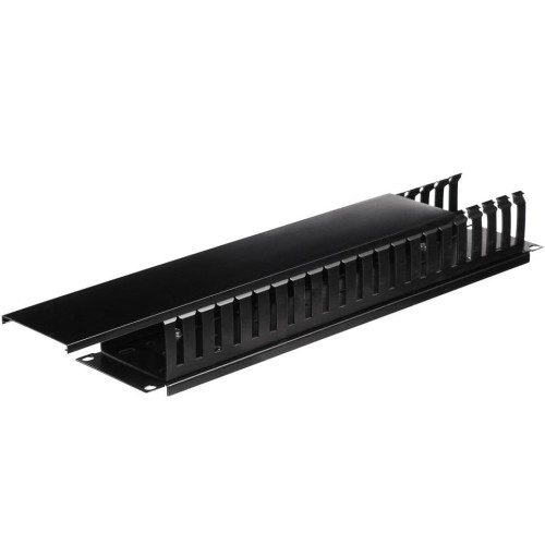 Organizator kabli 19''/2U - czarny z pokrywą Netrack - 1399877