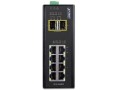 Switch niezarządzalny Planet IGS-1020TF 8-Port 1000Mb/s + 2-Port 1000Base-X SFP przemysłowy DIN Rail - 1400046