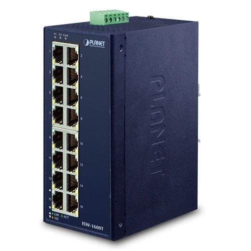 Switch niezarządzalny Planet ISW-1600T 16-Port 100Base-TX przemysłowy - 744180