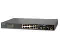Switch zarządzalny Planet FGSW-1816HPS 16-Port PoE 100TX + 2-Port Gigabit TP/SFP Combo - 696209