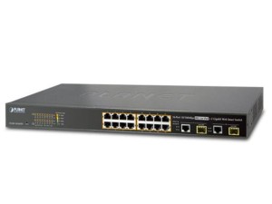 Switch zarządzalny Planet FGSW-1816HPS 16-Port PoE 100TX + 2-Port Gigabit TP/SFP Combo