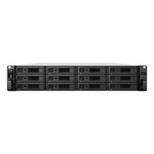 NAS Synology RS3621xs+; 2U RACK; 12x (3.5" SATA HDD/2.5" SATA SSD); Intel Xeon D-1541; 8 GB DDR4 ECC UDIMM (max. 64GB), 4x 1GbE RJ-45,  2x 10GbE RJ-45