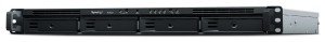 NAS Synology RS822RP+; 1U RACK; 4x (3.5" SATA HDD/2.5" SATA SSD); AMD Ryzen V1500B; 2 GB DDR4 ECC SODIMM (max. 32GB), 4x 1GbE RJ-45