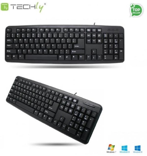Klawiatura przewodowa Techly USB, czarna - 985402