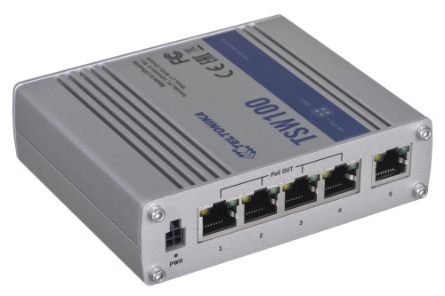 Switch niezarządzalny Teltonika TSW100, 5x Gigabit Ethernet, PoE - 1150417