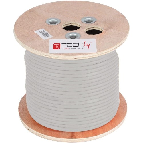 Kabel instalacyjny Techly skrętka Cat6a S/FTP linka, PIMF, 100% Miedź 305m szary - 1125104