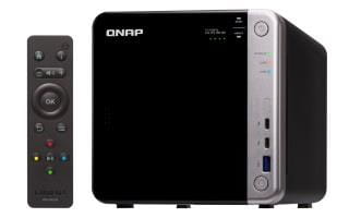 NAP 4-Bay 10GbE & Thunderbolt 3 NAS with dual M.2 2280 SATA SSD slots, Intel Celeron Apollo Lake J3455 quad-core 1.5GHz (up to 2.3GHz), 8GB DDR3L SODIMM RAM ( 2x4GB, max 8GB total), SATA 6Gb/s, 2x GbE - 691789