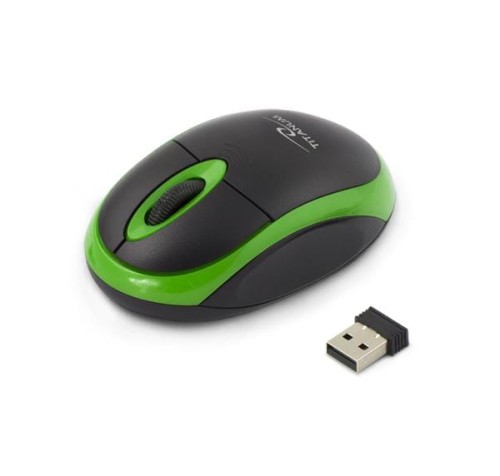 Mysz bezprzewodowa Titanum 3D Vulture optyczna 2.4 GHz czarno-zielona - 984671