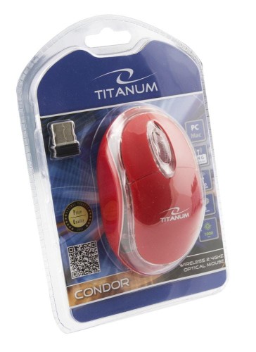 Mysz bezprzewodowa Titanum 3D Condor optyczna 2.4 GHz  czerwona - 984702