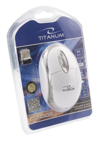Mysz bezprzewodowa Titanum 3D Condor optyczna 2.4 GHz biała - 984700