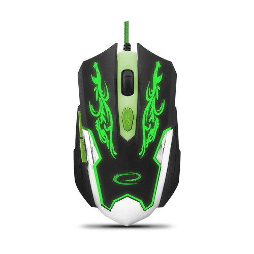 Mysz przewodowa Esperanza MX405 Cyborg optyczna Gaming 6D USB czarno-zielona - 984691