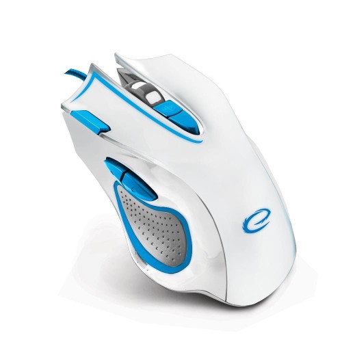 Mysz przewodowa Esperanza MX401 Hawk optyczna Gaming 7D USB biało niebieska - 698837