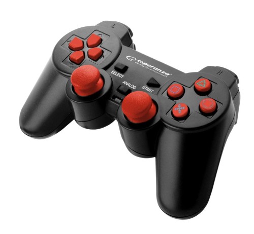 Gamepad PS3/PC USB Esperanza "Trooper" czarno/czerwony - 984651