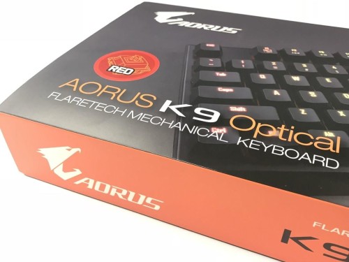 Klawiatura przewodowa Gigabyte AORUS K9 Gaming USB 2.0 Red USI czarna - 1404107