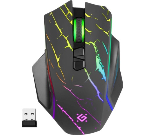 Mysz bezprzewodowa Defender URAN GM-503 optyczna 3200dpi czarna RGB AKUMULATOR 8 przycisków Gaming - 1188326