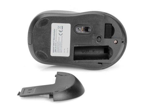 Mysz bezprzewodowa DIGITUS optyczna 1200 DPI 3 przyciski 2,4 GHz, czarna silent - 1403788