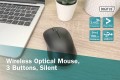 Mysz bezprzewodowa DIGITUS optyczna 1200 DPI 3 przyciski 2,4 GHz, czarna silent - 1403790