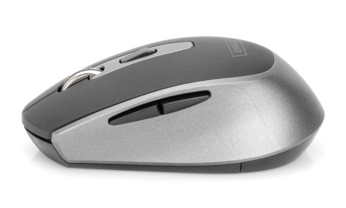Mysz bezprzewodowa DIGITUS optyczna 1600 DPI 6 przycisków 2,4 GHz, czarno-szara - 1403791