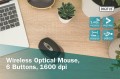Mysz bezprzewodowa DIGITUS optyczna 1600 DPI 6 przycisków 2,4 GHz, czarno-szara - 1403794