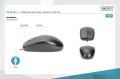 Mysz przewodowa DIGITUS optyczna 1200 DPI 3 przyciski czarna kabel 1.5m - 1403800