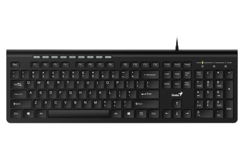 Klawiatura przewodowa Genius Slimstar 230 Offcie black, Full size - 1302446
