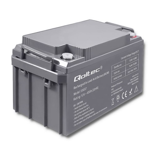 Akumulator AGM Qoltec | 12V | 65Ah | max.19.5A - 1135629