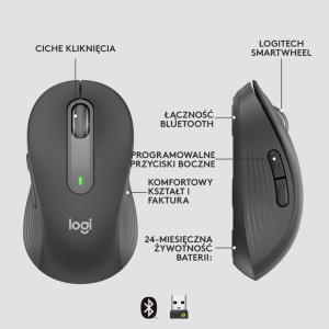 Logitech Signature M650 for Business myszka Biuro Po prawej stronie RF Wireless + Bluetooth Optyczny 4000 DPI