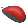 Mysz przewodowa Logitech M110 Silent optyczna czerwona - 1128080