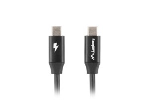 Kabel USB 2.0 Lanberg Type-C M/M 0,5m czarny premium QC 4.0 PD