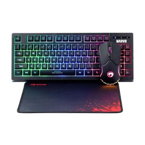 Zestaw przewodowy klawiatura + mysz + podkładka Marvo CM310 EN TKL 80%,  Gaming