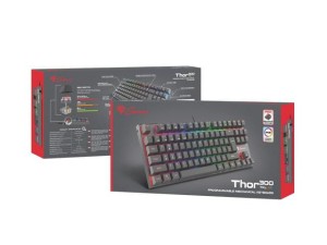 Klawiatura przewodowa Genesis Thor 300 TKL Gaming podświetlenie RGB Outemu Red czarna