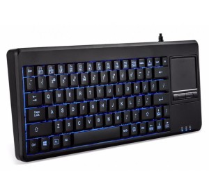 Klawiatura przewodowa Perixx PERIBOARD-315 podświetlana, touchpad, hub USB, czarna