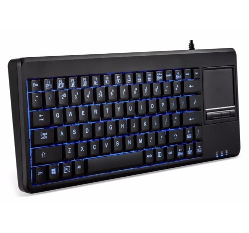 Klawiatura przewodowa Perixx PERIBOARD-315 podświetlana, touchpad, hub USB, czarna - 1405843