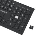 Klawiatura przewodowa Perixx PERIBOARD-324 podświetlana, scissor, ultra-flat, 2x hub USB, czarna - 1405850