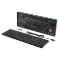 Klawiatura przewodowa Perixx PERIBOARD-324 podświetlana, scissor, ultra-flat, 2x hub USB, czarna - 1405852