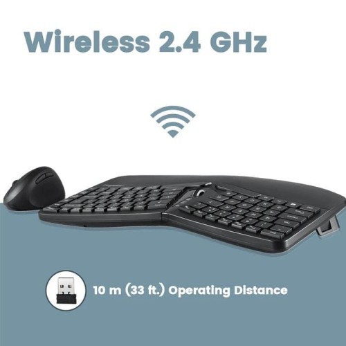 Zestaw bezprzewodowy klawiatura+mysz pionowa Perixx PERIDUO-606 C Ergonomic czarny silent - 1405876