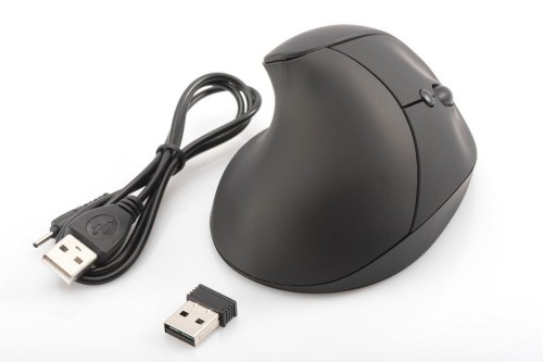 Mysz bezprzewodowa DIGITUS ergonomiczna pionowa 1600 DPI 6 przycisków 2,4 GHz akumulatorowa - 1403781
