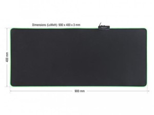 Podkładka pod mysz Delock RGB podświetlana czarna 900x400mm
