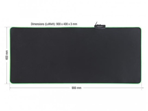 Podkładka pod mysz Delock RGB podświetlana czarna 900x400mm - 1403822
