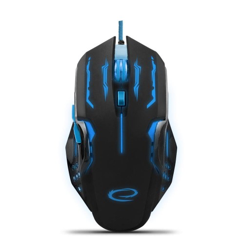 Mysz przewodowa Esperanza MX403 Apache optyczna Gaming 6D USB niebiesko-czarna - 698829