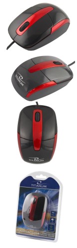 Mysz przewodowa Titanum 3D BARRACUDA TM108K optyczna czarno-czerwona - 700149