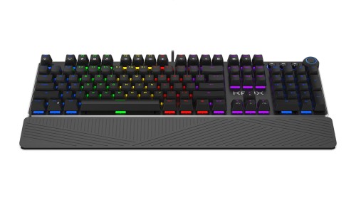 Klawiatura przewodowa KRUX Crato RGB Outemu Brown czarna - 1029379