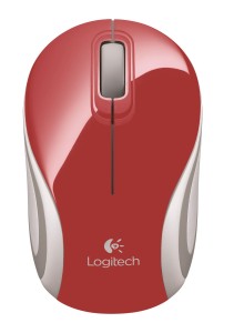 Mysz bezprzewodowa Logitech M187 optyczna biało-czerwona