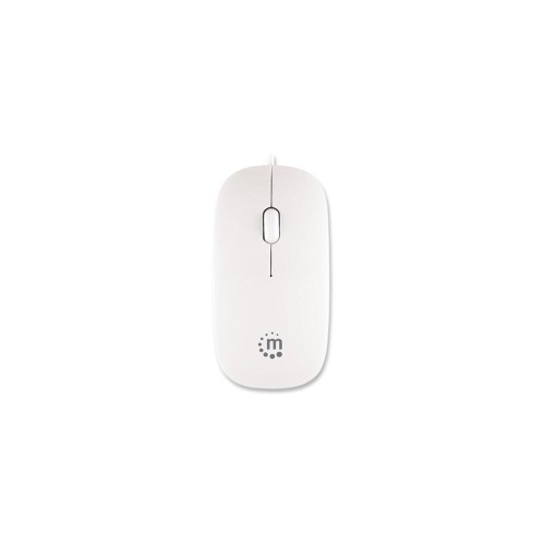 Mysz przewodowa Manhattan slim Optyczna 1000dpi biała - 1405089