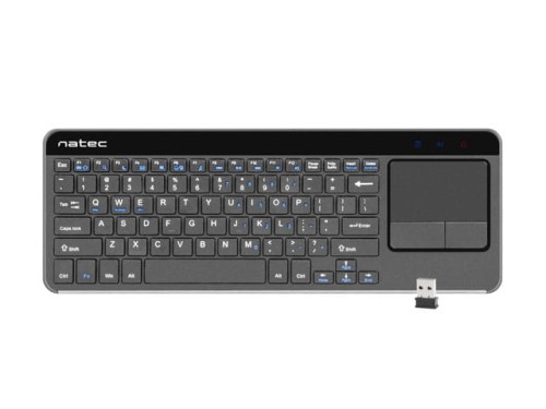 Klawiatura bezprzewodowa Natec Turbot do Smart TV, Slim, 2.4GHz, TouchPad, X-Scissors - 1066177