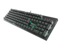 Klawiatura przewodowa Genesis Thor 300 Gaming zielone podświetlenie czarna - 1405312